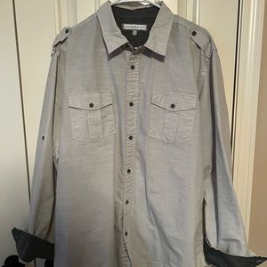 Men’s pd&c button down casual linen shirt